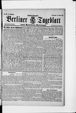 Berliner Tageblatt und Handels-Zeitung vom 21.04.1910
