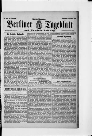 Berliner Tageblatt und Handels-Zeitung vom 23.04.1910