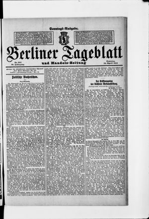 Berliner Tageblatt und Handels-Zeitung vom 24.04.1910