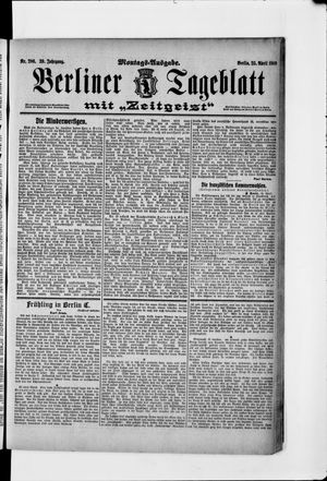 Berliner Tageblatt und Handels-Zeitung vom 25.04.1910