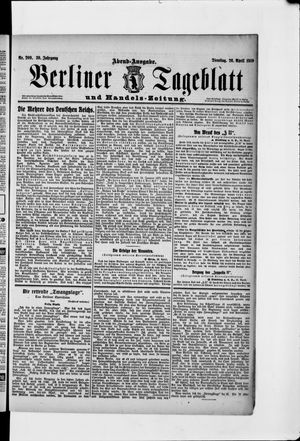 Berliner Tageblatt und Handels-Zeitung vom 26.04.1910
