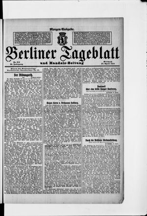 Berliner Tageblatt und Handels-Zeitung vom 27.04.1910