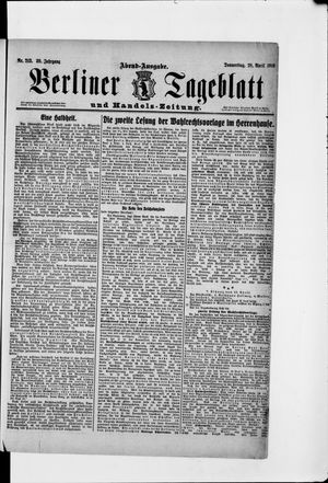 Berliner Tageblatt und Handels-Zeitung vom 28.04.1910