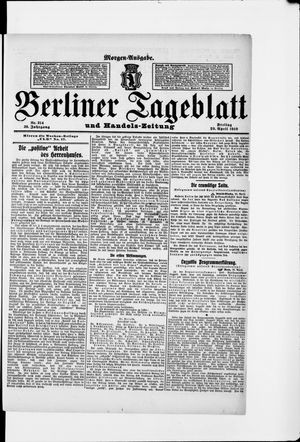 Berliner Tageblatt und Handels-Zeitung vom 29.04.1910