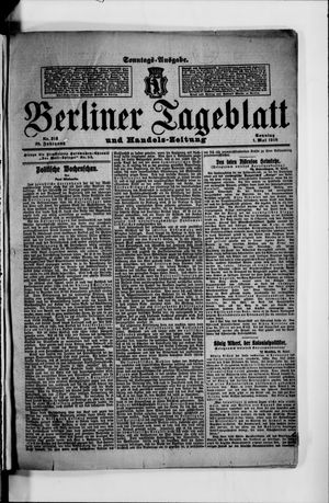 Berliner Tageblatt und Handels-Zeitung vom 01.05.1910