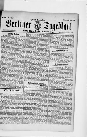 Berliner Tageblatt und Handels-Zeitung vom 04.05.1910