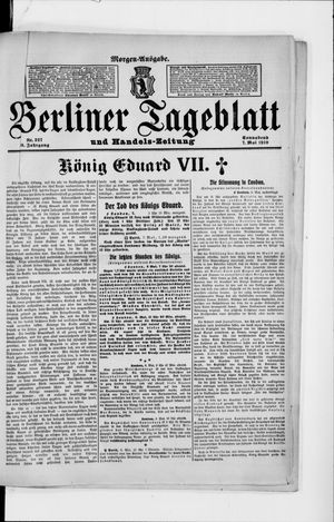 Berliner Tageblatt und Handels-Zeitung on May 7, 1910