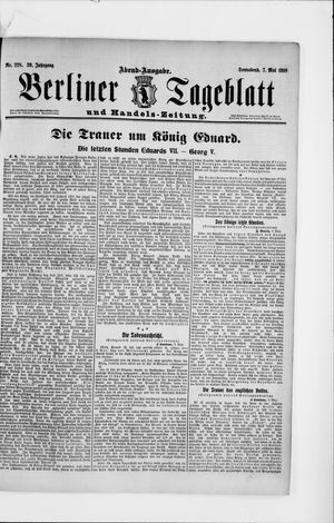 Berliner Tageblatt und Handels-Zeitung vom 07.05.1910
