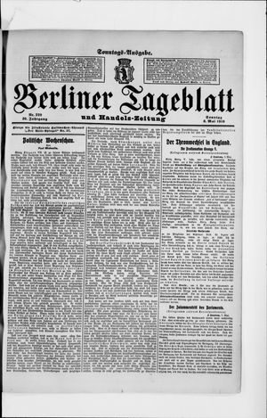 Berliner Tageblatt und Handels-Zeitung vom 08.05.1910