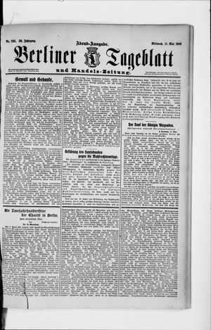 Berliner Tageblatt und Handels-Zeitung vom 11.05.1910