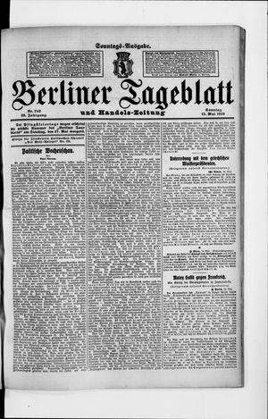 Berliner Tageblatt und Handels-Zeitung vom 15.05.1910