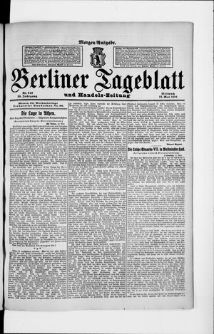 Berliner Tageblatt und Handels-Zeitung vom 18.05.1910