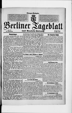Berliner Tageblatt und Handels-Zeitung vom 19.05.1910
