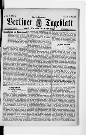 Berliner Tageblatt und Handels-Zeitung vom 21.05.1910