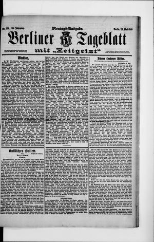 Berliner Tageblatt und Handels-Zeitung vom 23.05.1910