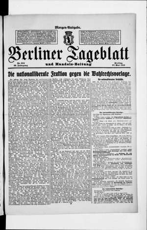 Berliner Tageblatt und Handels-Zeitung vom 27.05.1910