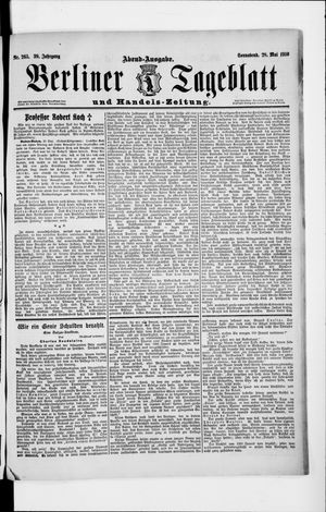 Berliner Tageblatt und Handels-Zeitung vom 28.05.1910