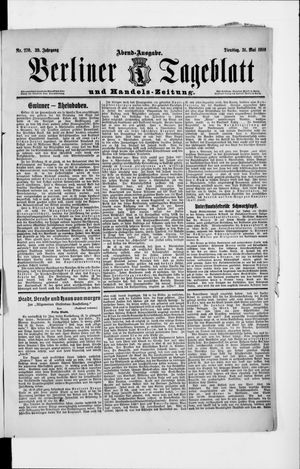 Berliner Tageblatt und Handels-Zeitung vom 31.05.1910