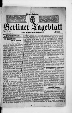 Berliner Tageblatt und Handels-Zeitung vom 01.06.1910
