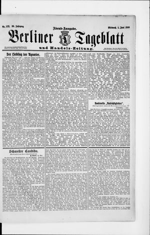 Berliner Tageblatt und Handels-Zeitung vom 01.06.1910