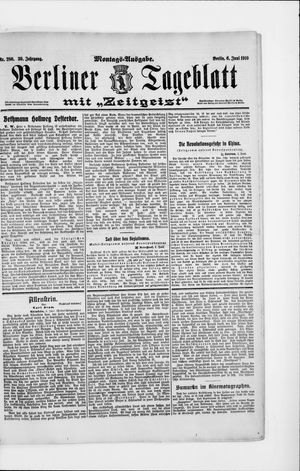 Berliner Tageblatt und Handels-Zeitung vom 06.06.1910