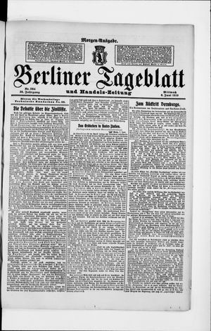 Berliner Tageblatt und Handels-Zeitung vom 08.06.1910