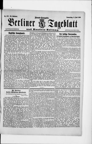 Berliner Tageblatt und Handels-Zeitung vom 09.06.1910