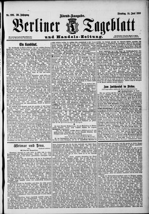 Berliner Tageblatt und Handels-Zeitung vom 14.06.1910