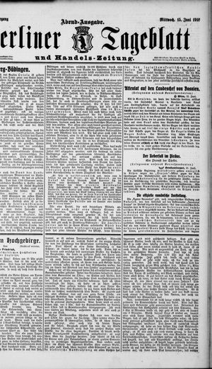 Berliner Tageblatt und Handels-Zeitung vom 15.06.1910