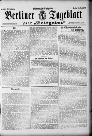 Berliner Tageblatt und Handels-Zeitung vom 20.06.1910
