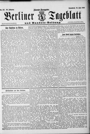Berliner Tageblatt und Handels-Zeitung vom 25.06.1910