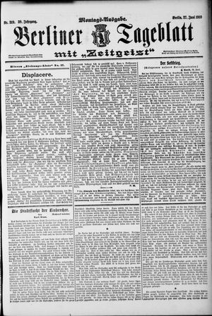 Berliner Tageblatt und Handels-Zeitung vom 27.06.1910