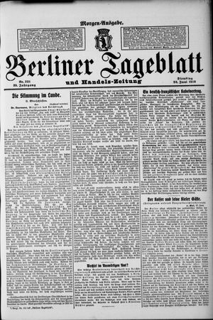 Berliner Tageblatt und Handels-Zeitung vom 28.06.1910