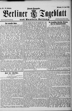 Berliner Tageblatt und Handels-Zeitung vom 29.06.1910