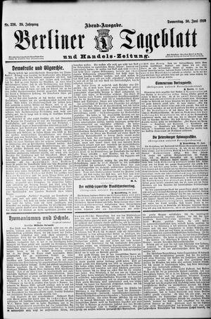 Berliner Tageblatt und Handels-Zeitung vom 30.06.1910