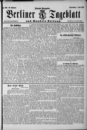 Berliner Tageblatt und Handels-Zeitung vom 07.07.1910
