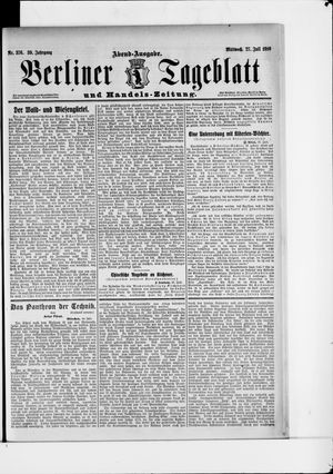 Berliner Tageblatt und Handels-Zeitung vom 27.07.1910