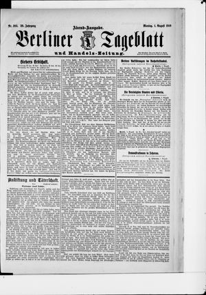 Berliner Tageblatt und Handels-Zeitung vom 01.08.1910