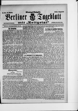 Berliner Tageblatt und Handels-Zeitung vom 08.08.1910