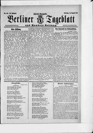 Berliner Tageblatt und Handels-Zeitung on Aug 16, 1910