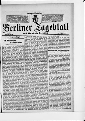 Berliner Tageblatt und Handels-Zeitung on Aug 20, 1910