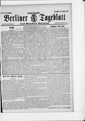 Berliner Tageblatt und Handels-Zeitung vom 20.08.1910