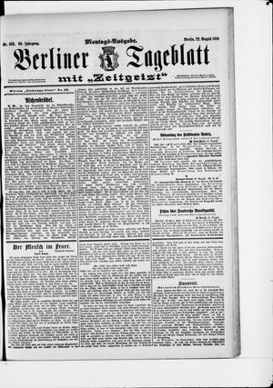 Berliner Tageblatt und Handels-Zeitung on Aug 22, 1910