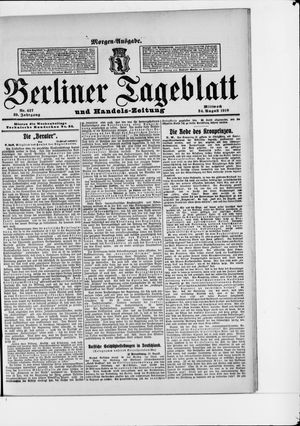 Berliner Tageblatt und Handels-Zeitung vom 24.08.1910