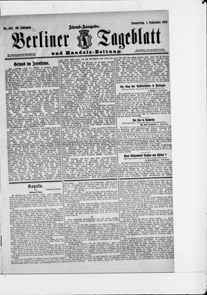 Berliner Tageblatt und Handels-Zeitung vom 01.09.1910