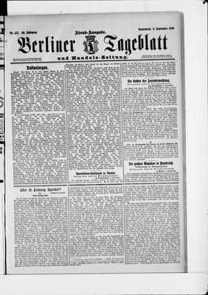 Berliner Tageblatt und Handels-Zeitung vom 03.09.1910