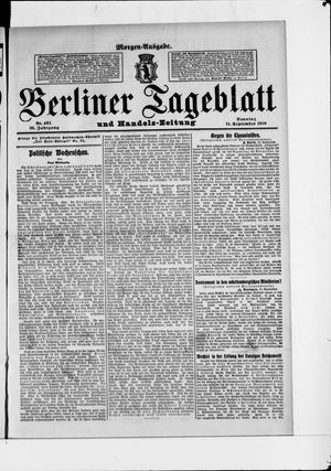 Berliner Tageblatt und Handels-Zeitung vom 11.09.1910