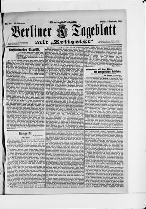 Berliner Tageblatt und Handels-Zeitung vom 12.09.1910
