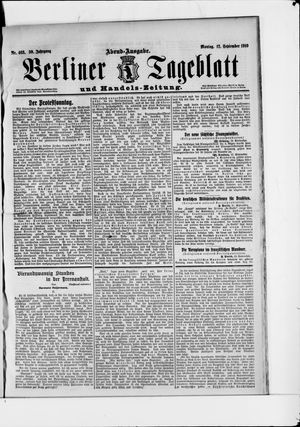 Berliner Tageblatt und Handels-Zeitung on Sep 12, 1910