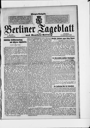Berliner Tageblatt und Handels-Zeitung vom 13.09.1910